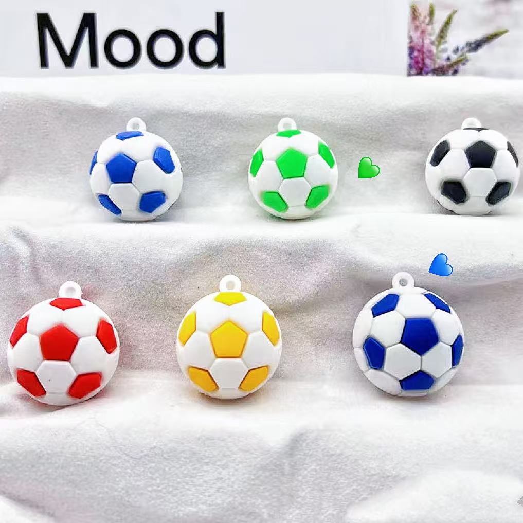 C-09 Rubber Football Charms (color dots