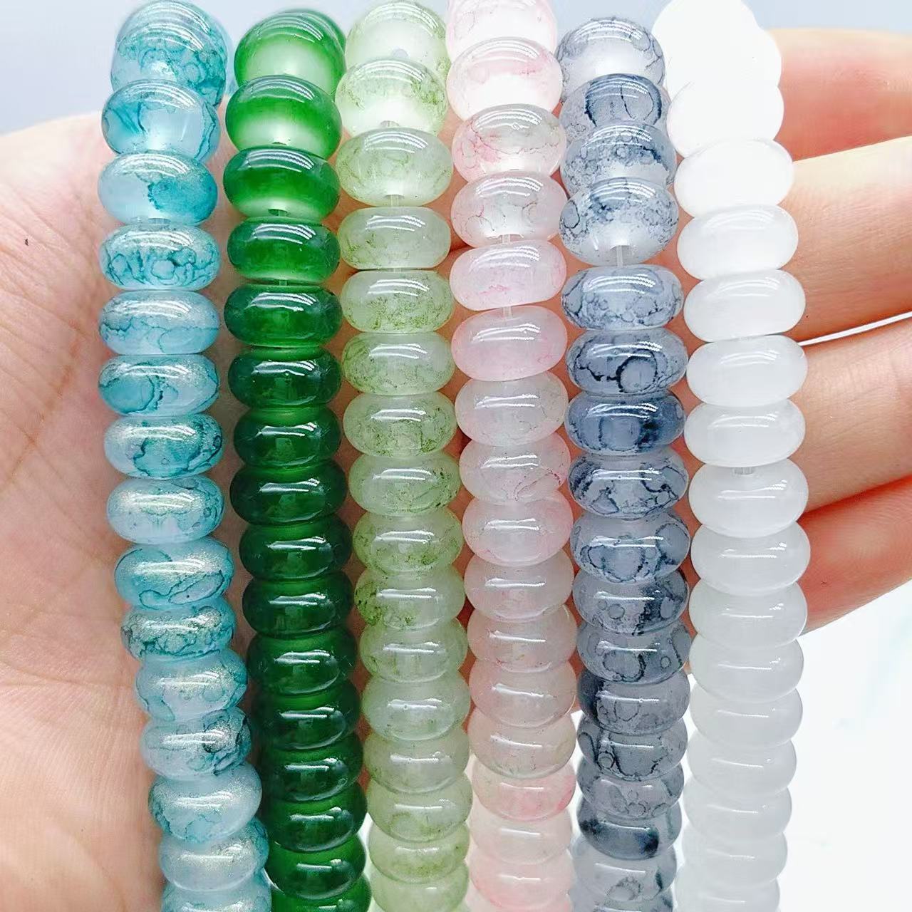 D-13 Flat Painting Glass Beads (1spoon(by duck(8color