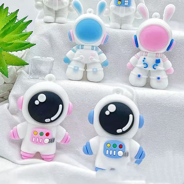 C-22 Rubber Astronaut Bunny Charms (color dots
