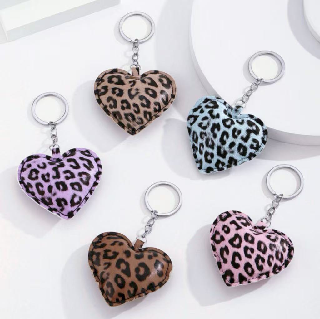C-13 Leather Star Heart Keychain (color dots