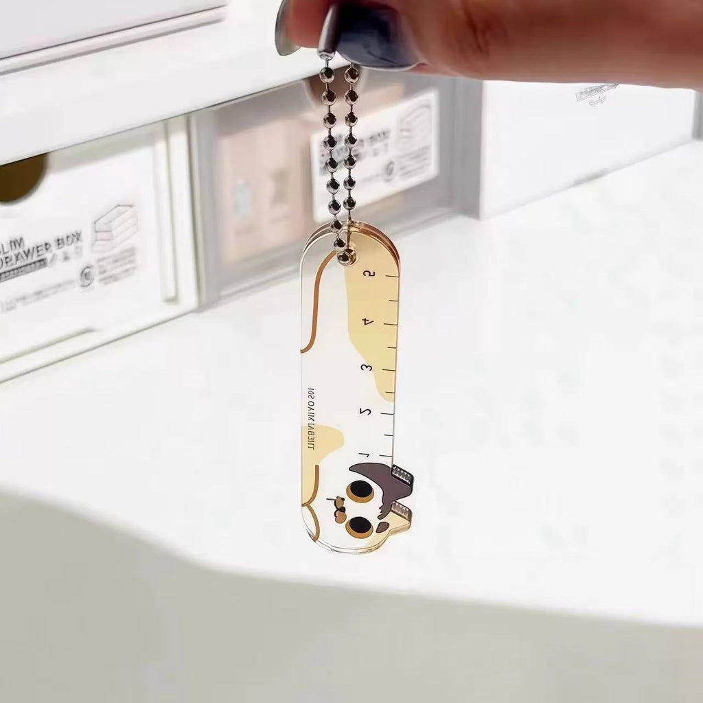 C-26 Cat Ruler Keychain (color dots