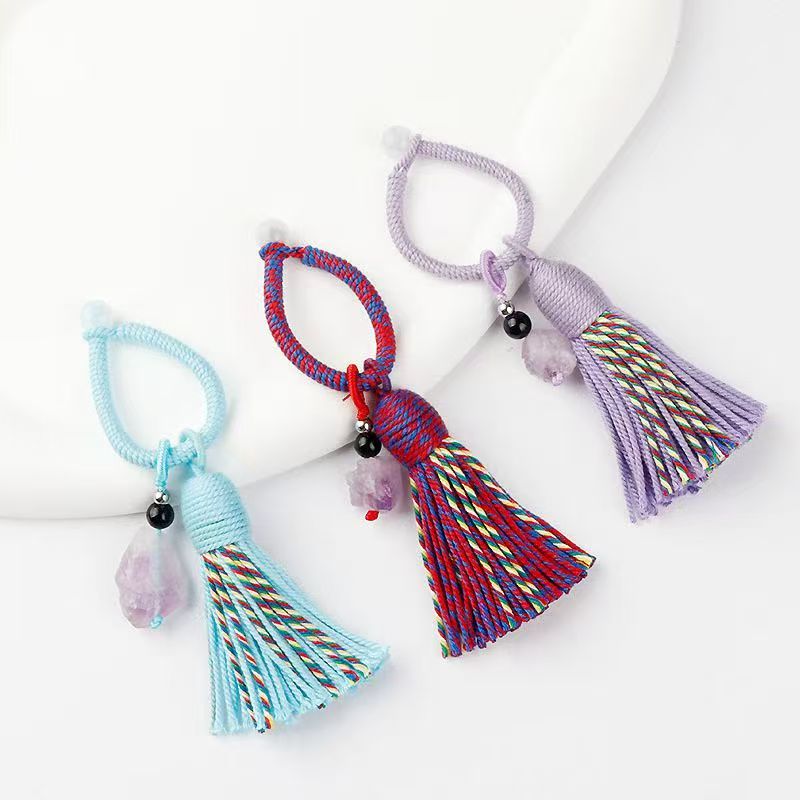 C-10 Crystal Tassel Keychain (16styles(color dots